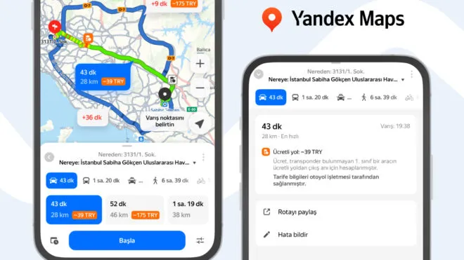Yandex Maps'ten Bomba Özellik! Artık Yol Ücretleri de Görünüyor!