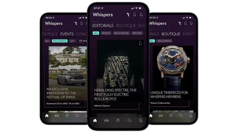 Rolls-Royce Sahiplerine Özel Dünya: Whispers Uygulaması!