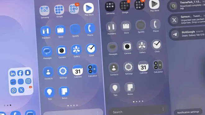 Galaxy'lere iOS 26 Esintisi! Liquid Glass Simge Modu Geldi!